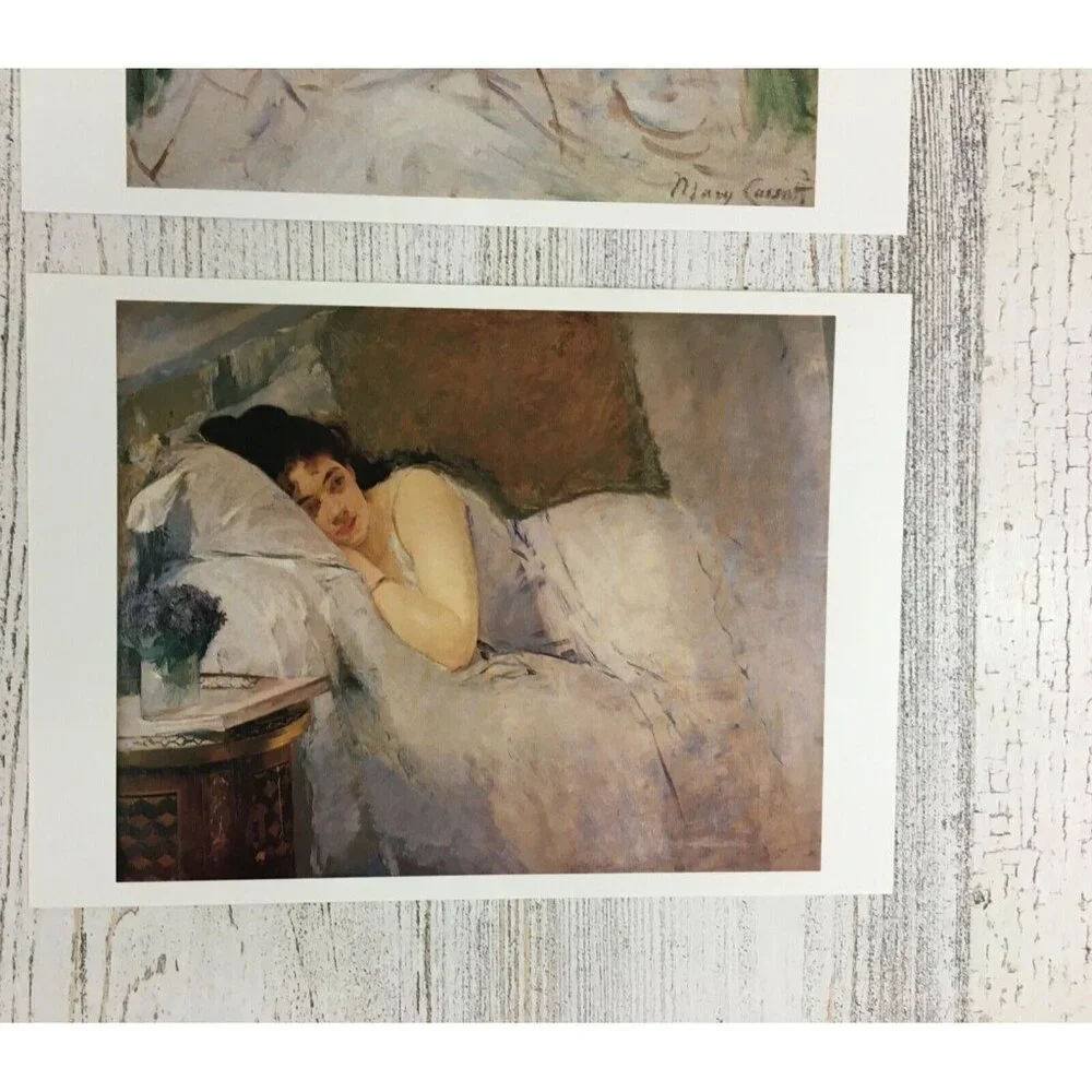 Lot 3 Impressionist Note Card and Postcards Cassatt Sisters Renoir Seated Girl